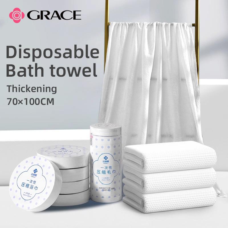 Product Introduction of Compressed Bath Towel Tablets Disposable Bath Towel 70cm x 100cm Large Bath Towel Travel Towel Reusable for Hotel Camping Sports Hiking Beach Swimming Vacation 0