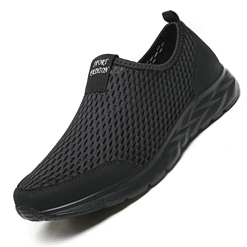 Size 48 Black Shoes Men Sneakers Breathable Men Casual Shoes Non-slip Male Loafers Lightweight Sneakers