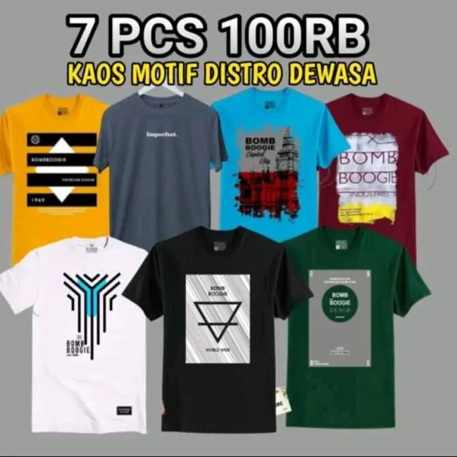 Paket 7 Kaos Distro Keren Pria Atasan Cowok 0