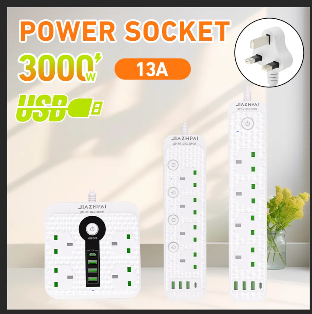 3 USB Port 4 Universal Power Strip Extension Plug Power Socket Electric Sockets Elektrik Soket Cords (3USB 1C ) 1.5 meters, 3 meters, 5 meters extension plug soket dinding multicolor soket elektrik & aksesori plug socket  usb plak  panjang