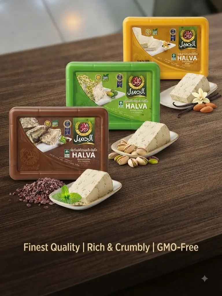 Halva Al Jameel 250gr dan 500gr || Halva Plain , Halva Chocolate, Halva Pistachio || Finest Quality || Rich and Crumbly