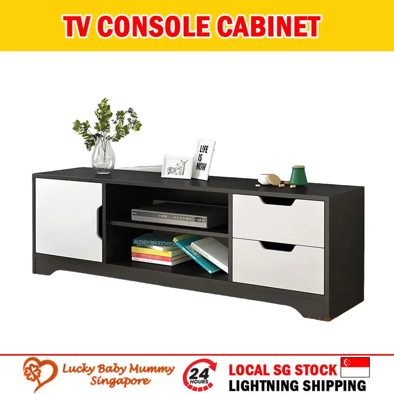 TV Console Cabinet with Drawers Storage Shelf Floor Cabinet Stand Nordic Scandinavian Multifunctional Wood Stylish