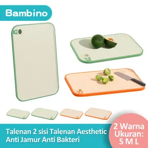 BAMBINO Talenan Multifungsi 2 Sisi Talenan Daging Talenan Anti Bakteri Dan Jamur Cutting Board Kitchenware Hijau