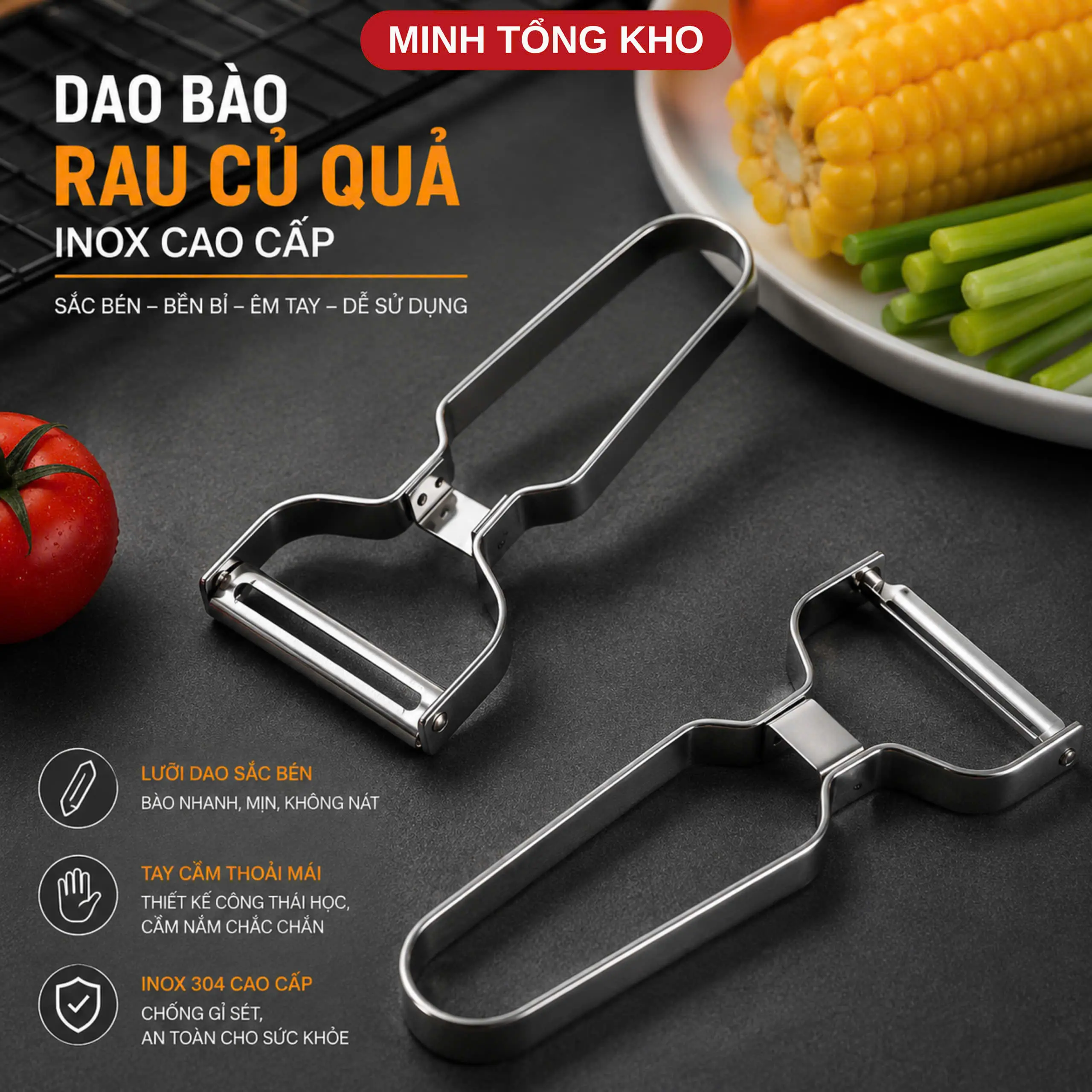 [COMBO 2] Nạo Rau Củ Quả Hai Lưỡi Cao Cấp Thép Không Gỉ Thiết Kế Tiện Lợi An Toàn Sử Dụng Dễ Dàng A0