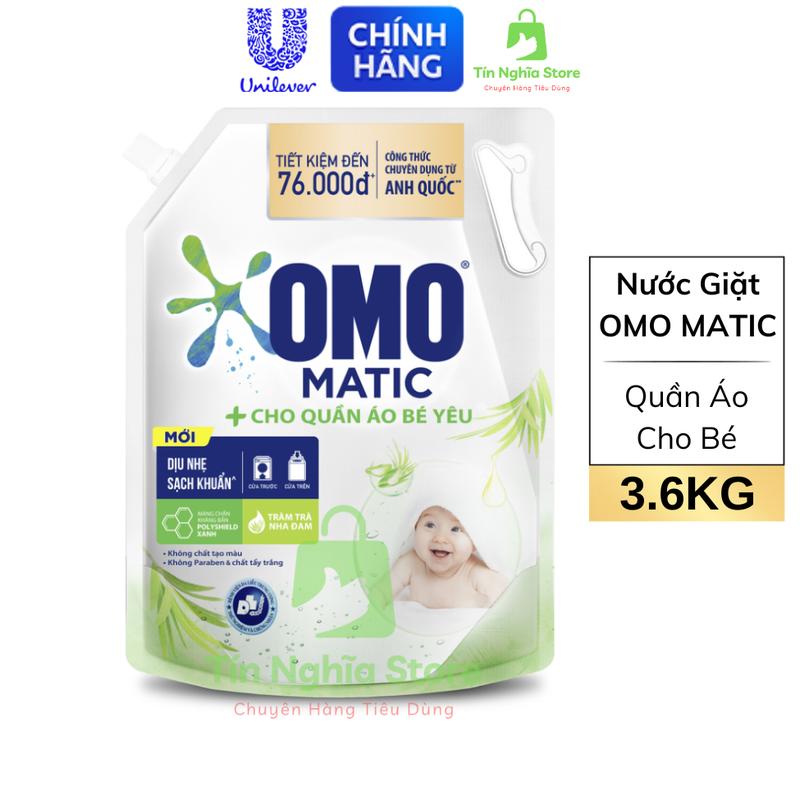 Nước Giặt OMO Matic Cho Bé An Toàn Cho Da Trẻ Nhỏ - Túi 3.6KG