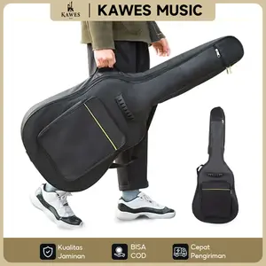 KAWES Tas Gitar Akustik 41 Inch Softcase Kualitas Tinggi Tahan Air & Aus Bahan Oxford Rip-Stop Interior Empuk Perlindungan Optimal
