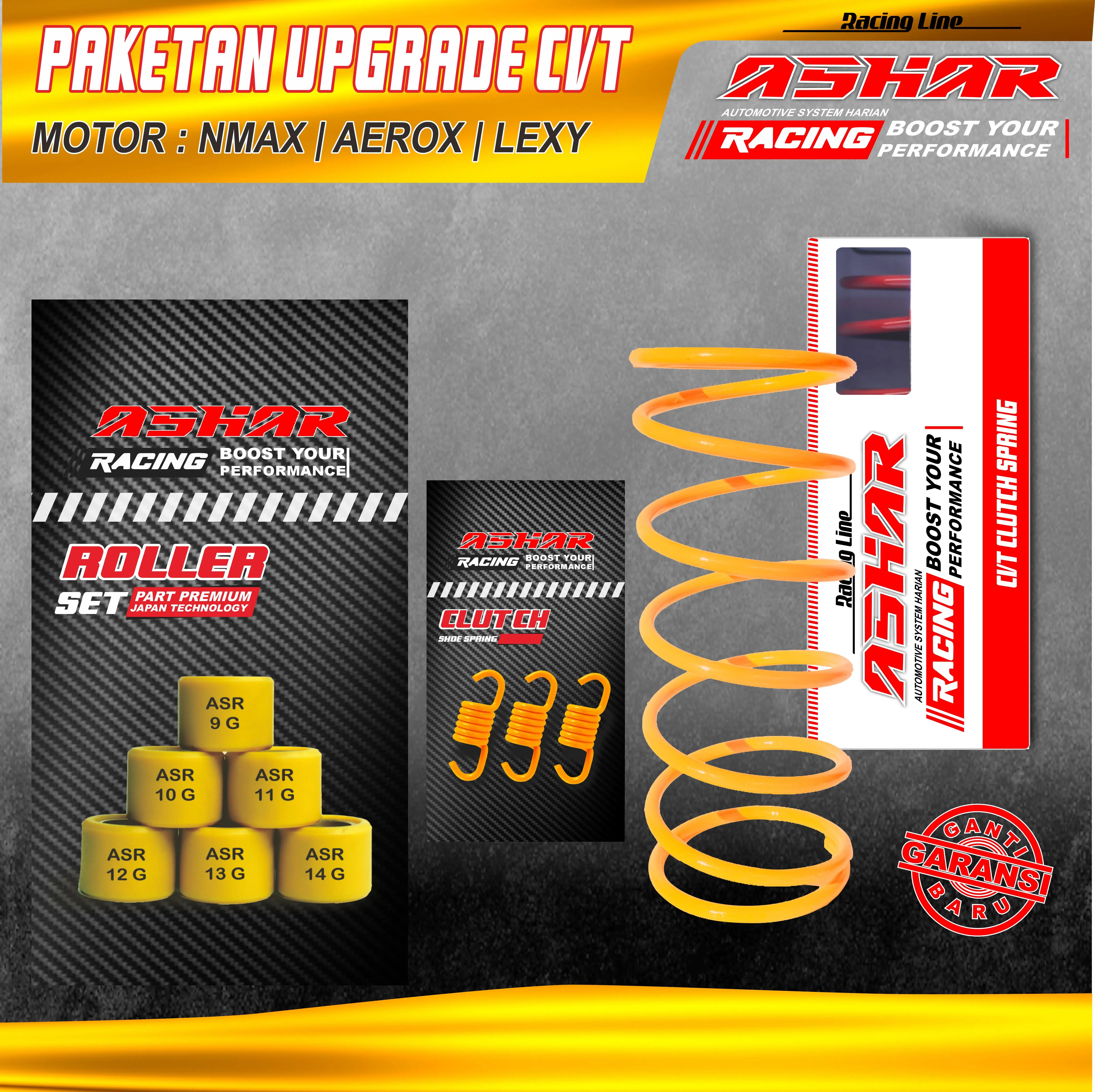 NMAX AEROX LEXI FULL UPGRADE RACING ASHAR RACING Motorcycle ROLLER+PER CVT+ PER SENTRI