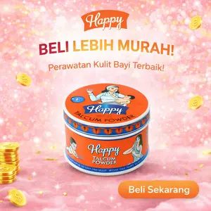 Happy Talcum Powder 150gr Bedak untuk mencegah iritasi kulit | Bedak Aman digunakan pada kulit bayi hingga dewasa