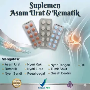 SUPLEMEN KESEHATAN UNTUK ASAM URAT,REMATIK,NYERI SENDI,NYERI OTOT PEGAL LINU,RADANG SENDI,KEBAS DAN KESEMUTAN