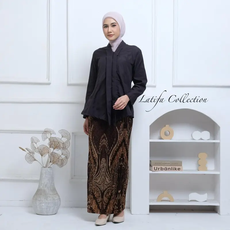 Atasan Kebaya Kartini Lengan Panjang Wisuda Kondangan Motif Wanita grosir  kebaya  Dress Katun Pesta Mewah 4