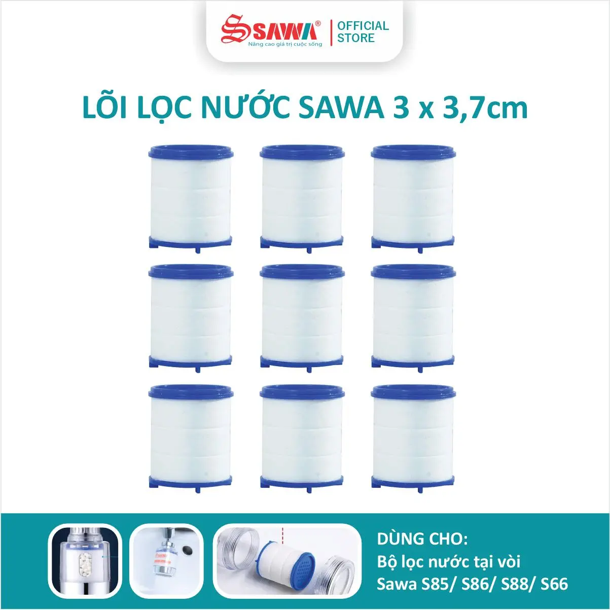 [BÁN CHẠY] Lõi lọc nước sử dụng cho các loại vòi lọc nước và đầu lọc nước tại vòi đa năng Sawa