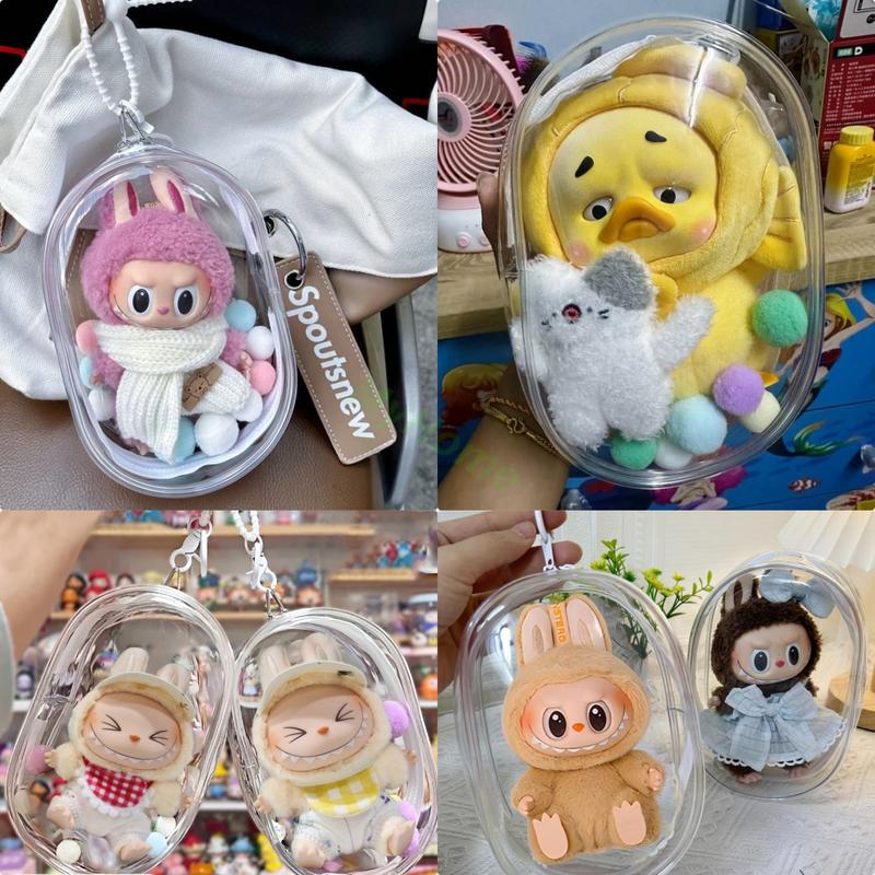 Product Introduction of 18cm Tas Pouch Upset Duck PVC Tas PVC Upset Duck transparent storage bag pouch Upset Duck (only bag) Tas Penutup Pelindung Untuk Boneka tas upset duck(sell only Tas transparan) 18