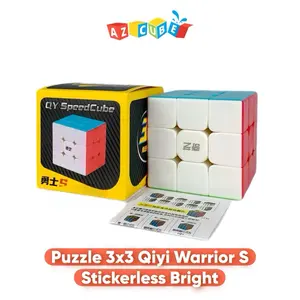 Mainan Anak Puzzle Cube 3x3 Qiyi Warrior S Stickerless Bright