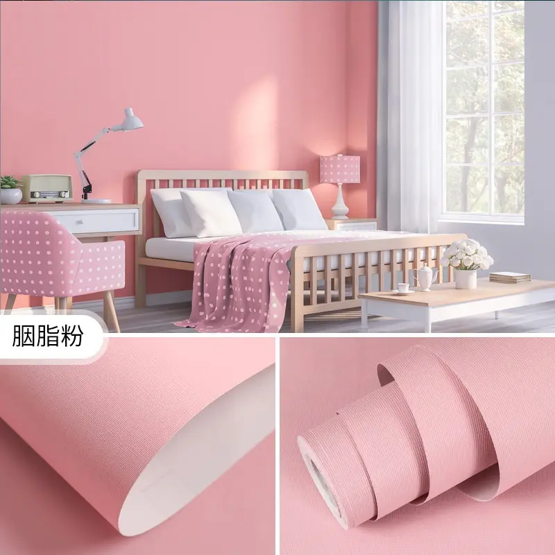 Wallpaper Dinding Polos Pink 9m s/d 10m x 45cm
