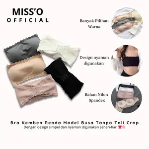 Misso Kode BS421 Bra Bh Kemben Renda Model Busa Tanpa Tali Crop
