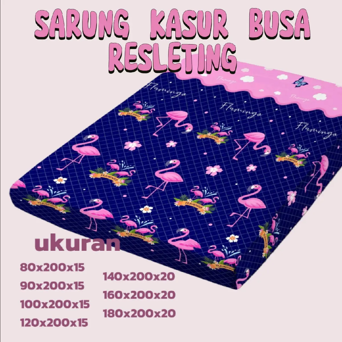 Sarung Kasur Busa Resleting Motif Anak/Dewasa - Ukuran 180 cm - Bahan Katun Polyester - Guling Bantal