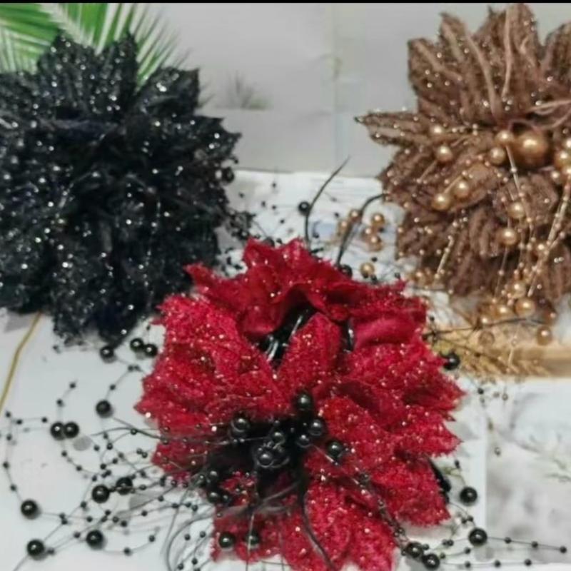  Combo 3 kẹp  có 2 mẫu hoa nhũ và bướm đá tua rua .phụ kiện tóc xinh 