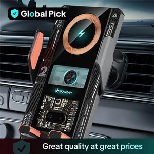15W Wireless Car Charger, Auto Clamp Car Charger, Phone Charging Car Phone Holder for iPhone 15 14 13 12 11 Series, Samsung Galaxy S23 Ultra S22 S21 S20, S10 + S9+