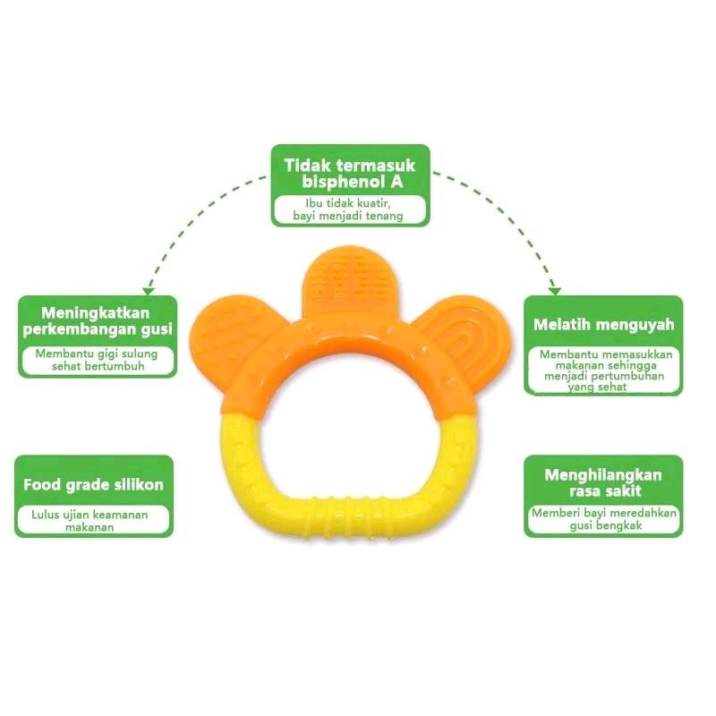 Paket Hemat 3in1 Teether + Box Teether Gigitan Bayi Bahan Silikon Teether Model Gelang Buah Mainan Bayi BPA Free 7