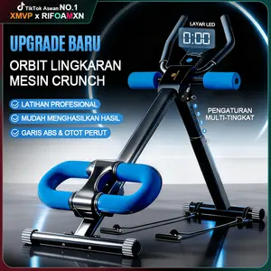 RIFOAMXN Alat Latihan Abdominal Adjustable, Mesin Crunch，dengan Layar LCD, untuk Pembentukan Otot Perut, Lengan, Kaki, Pinggul | Alat Latihan Otot Inti & Perut Rumahan, Peralatan Fitness untuk Pria dan Wanita