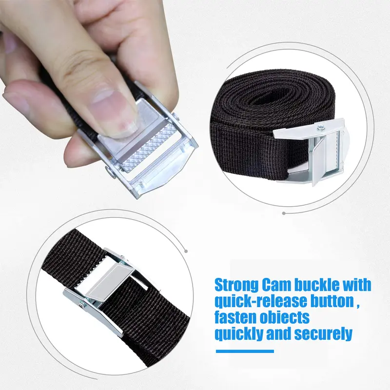 Thắt Lưng Buộc Hàng Hóa, Thắt Lưng Sức Mạnh Có Khóa Sắt, Chiều Rộng 25Mm, Thắt Lưng Buộc Xe Tải, Bộ Điều Chỉnh Độ Dài 2M 3
