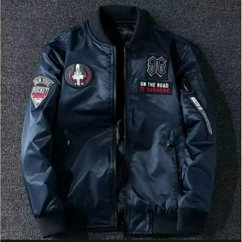 Jaket Bomber Perasut ON THE ROAD Tebal Pria, Nyaman Dipakai - Distro, Semi Waterproof vintage parasut taslan fashionable untuk musim dingin Keren  Casual Motor perasut despo longgar jaket & mantel