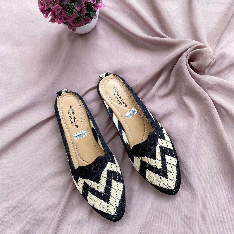 Flatshoes Rajut Wanita Sepatu Slip On Kekinian - Sol Karet Antislip 4