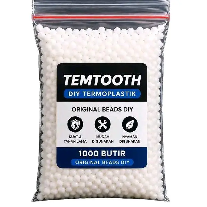 Temtooth DIY Termoplastik Original Beads DIY 1000 Butir Kuat Tahan Lama Mudah Digunakan Nyaman Digunakan
