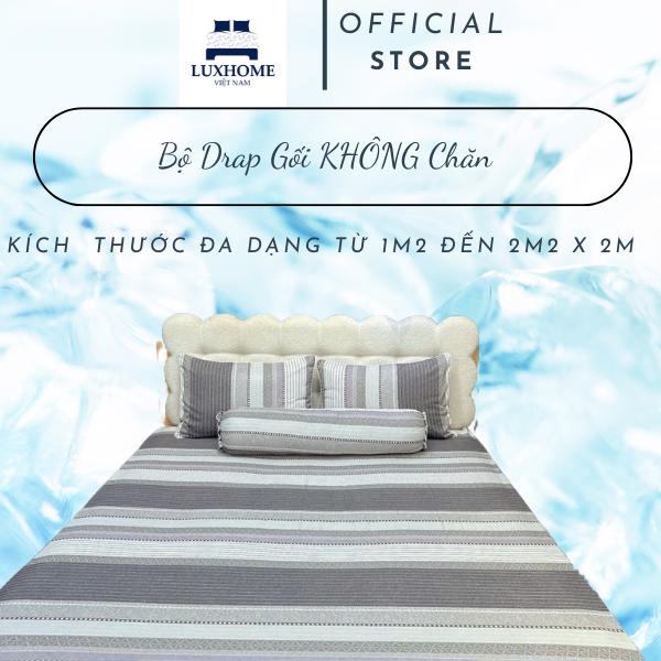 Bộ 4 Món Ga Gối Tencel Cellulose Luxhome Mềm Mịn Mướt Mát Gồm 1 Drap 2 Vỏ Gối Nằm 1 Vỏ Gối Ôm May Dây Kéo