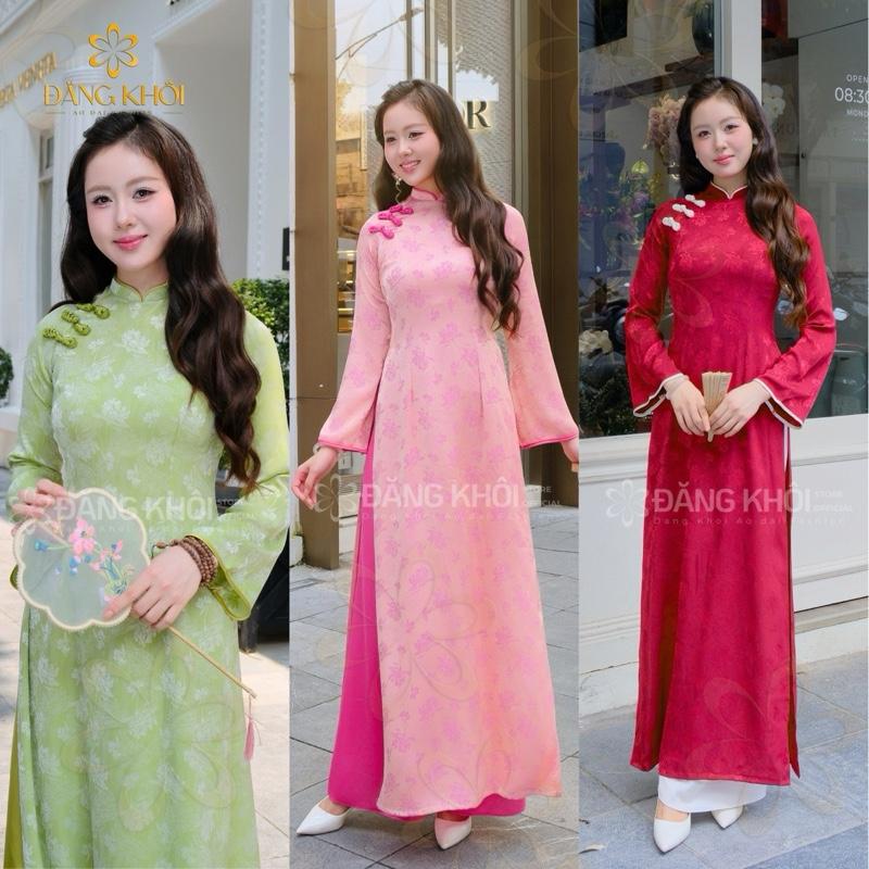 Áo dài Khả Nhi - Lụa Tằm Thục Anh Cao Cấp Dáng Truyền Thống Ôm Eo Tay Dài Loe Xu Hướng 2026 - Lụa Mềm Mại Co Giãn Tốt