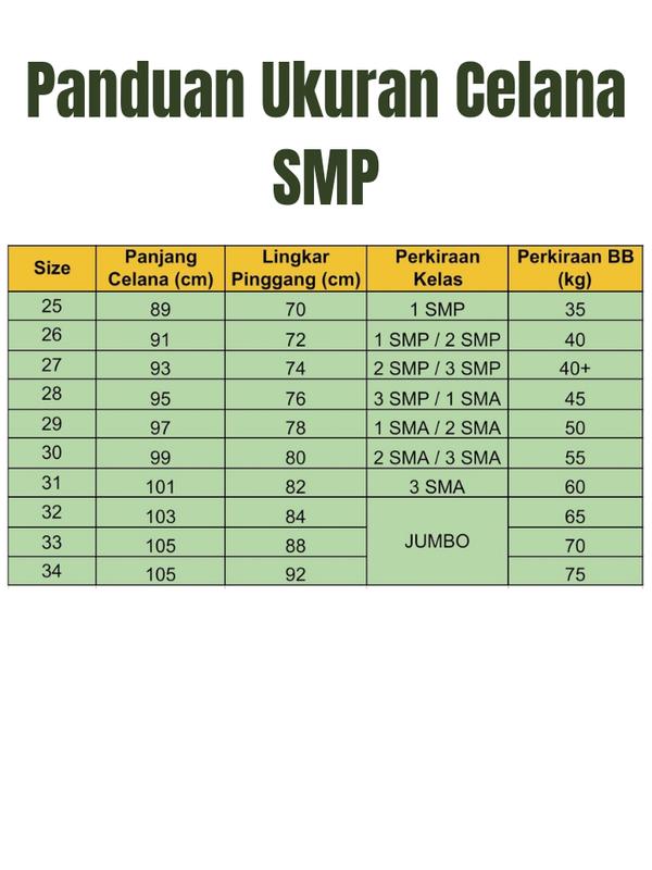 Celana PDL SMP SMA SMK Cargo Kompol Kempol Kantong Banyak Penggalang Pramuka SMP SMA Laki Laki Perempuan Wanita Cewek Panjang 2