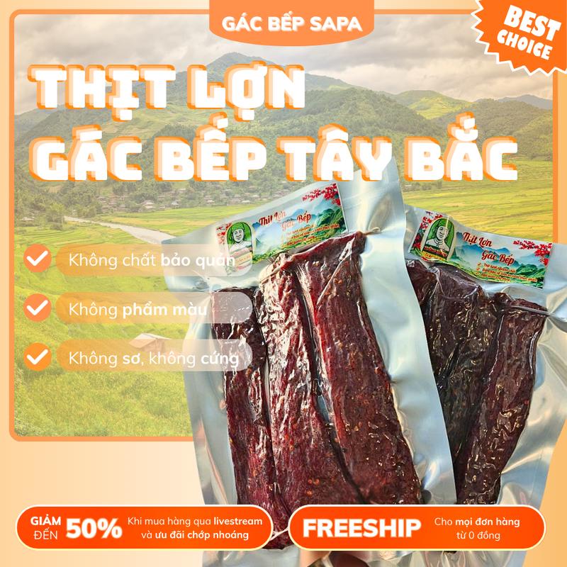 Thịt lợn gác bếp Tây Bắc kèm chẩm chéo tổng 500g