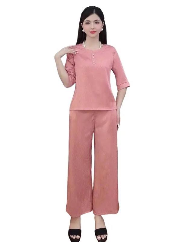 shop medep365 B44 Bộ Đồ Trung Niên B44 Nữ Tay Lỡ Chất Lụa Mềm Cao Cấp bộ đồ cho mẹ Mặc Mát Dáng Đẹp – Đổi Trả 7 Ngày b