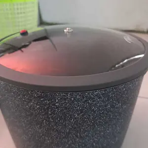 [NABUNG 30 HARI] Tifale Xora Stockpot 11L 28cm – [GREY, CHOCO, WHITE] Panci Gentong Granite Anti Lengket dengan Tutup Kaca