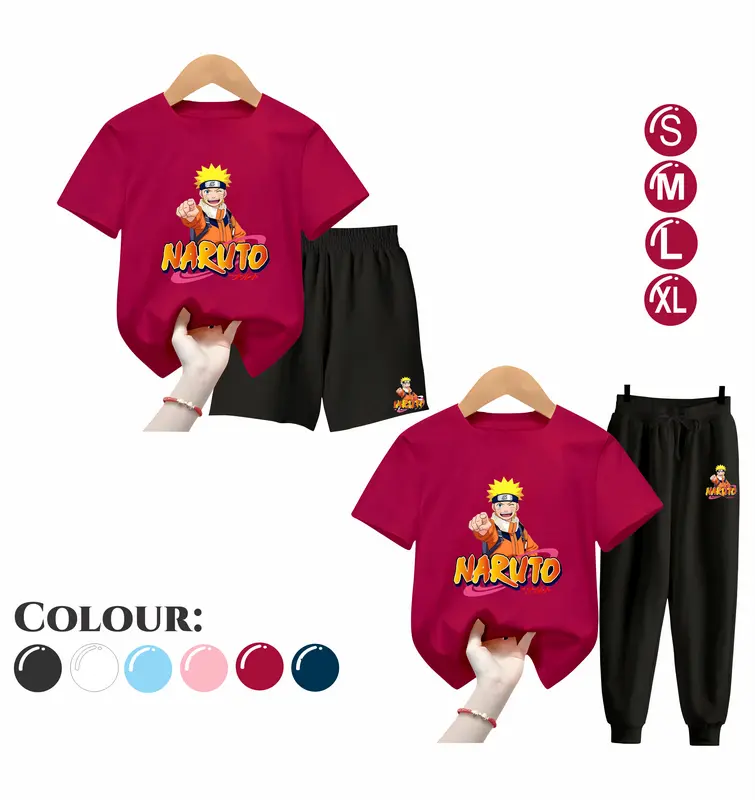 Setelan Anak Laki Laki UZUMAKI NARUTO - Baju Kaos dan Celana Fashion Motif Terbaru Usia 5-15 Tahun [BISA COD] 5