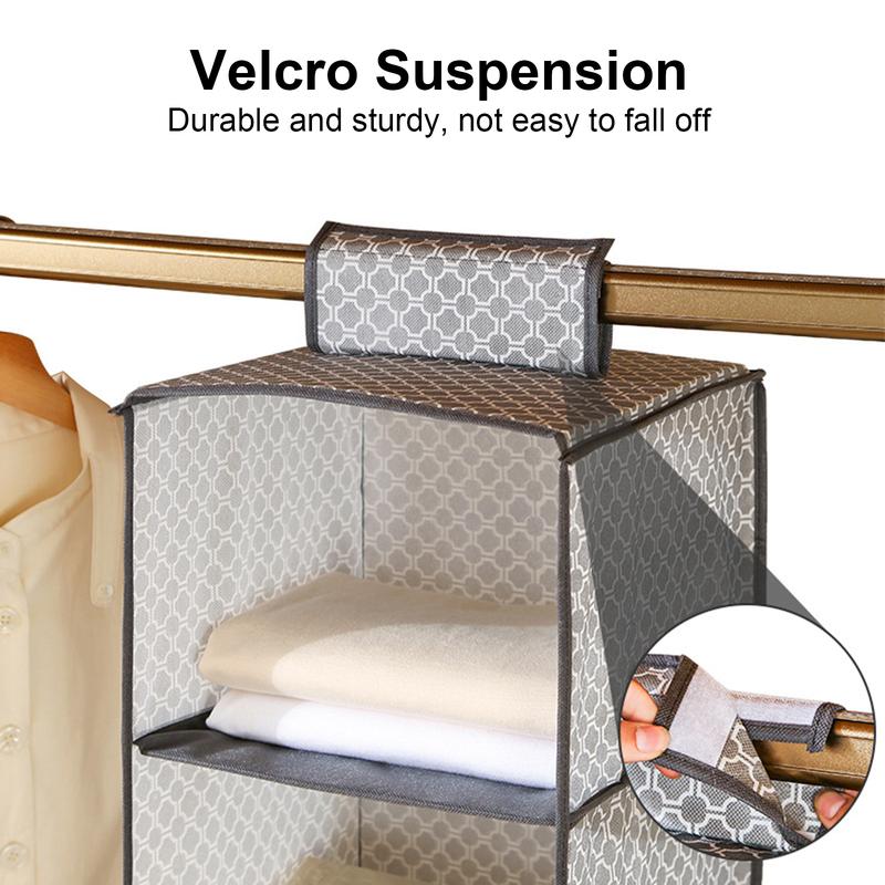 Hangable Wardrobe Organiser 3-5 Layer Foldable Closet Storage Bag Dust-proof Non-woven Hanging Clothes Bra Organizer 5