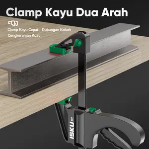 ISKU Clamp Kayu F-Clamp Cepat, Penjepit Kayu Dua Arah Super Kuat untuk DIY dan Pertukangan