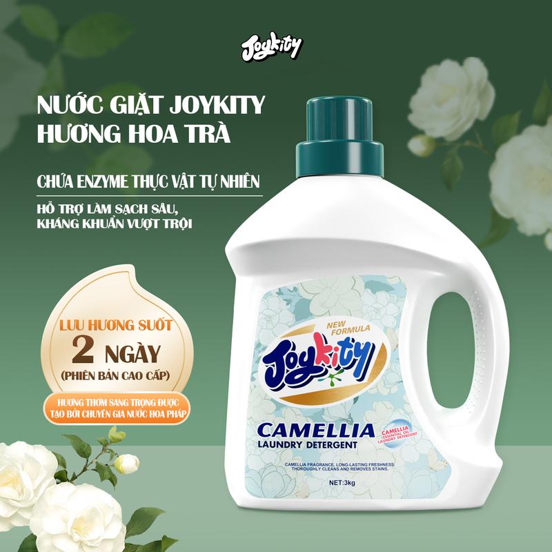 Nước Giặt Xả Joykity Hương Hoa Trà Phiên Bản Cao Cấp Lưu Hương 48h – Giặt Siêu Sạch, Giữ Màu Bền, Thơm Như Nước Hoa, Dịu Nhẹ An Toàn Cho Da