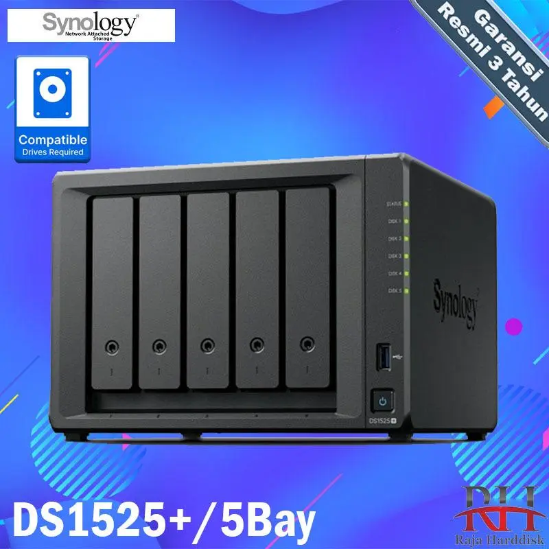 Synology DiskStation DS1525+ 16GB 5-Bay NAS External Storage DS1525 plus