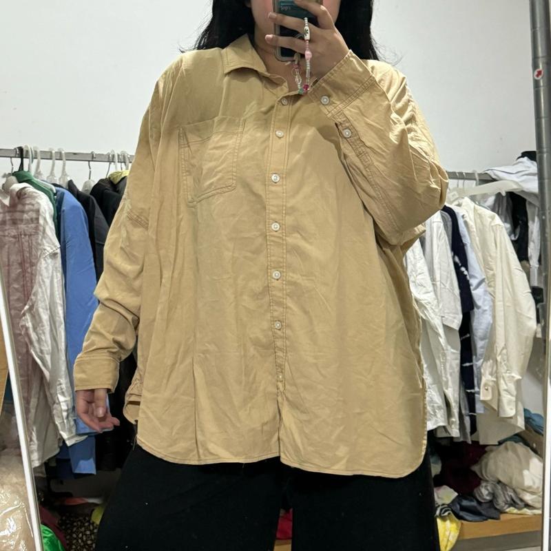 Light Brown Long Sleeve Cotton Shirt 1