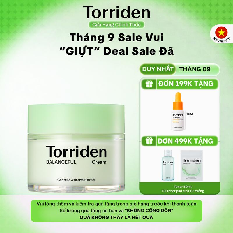 Kem Dưỡng Cica Torriden Balanceful 80ml Hỗ Trợ Làm Dịu Giữ Ẩm Da Mụn