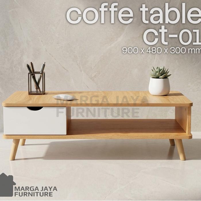 Gambar Coffee Table / Lemari TV buffet drawer Meja Tamu serba guna Oak Putih - CT 01, kardus dari Toko Marga Jaya Furniture_NEW Kota Administrasi Jakarta Timur 5 Tokopedia