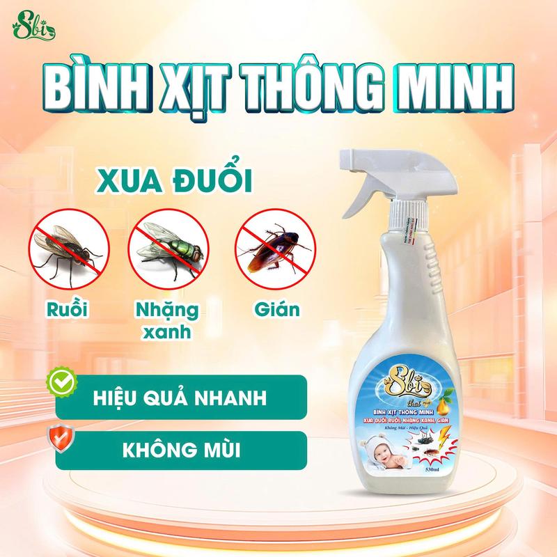 Bình Xịt Sbi Xua Đuổi Ruồi, Nhặng Xanh, Gián Thể tích 530ml Nhanh chóng, Không Mùi, thân thiện Cho Sức Khỏe Con Người Và Vật Nuôi