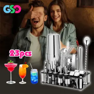 Paket Cocktail Bartender Set 23in1 304 Stainless Steel Bar Pemula Lengkap Premium Hadiah Ulang Tahun