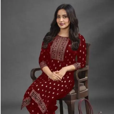 (Top only) 2025 Kurti women's long shirt new product, colorful, high quality fabric comfortable and fashionable versatile collection