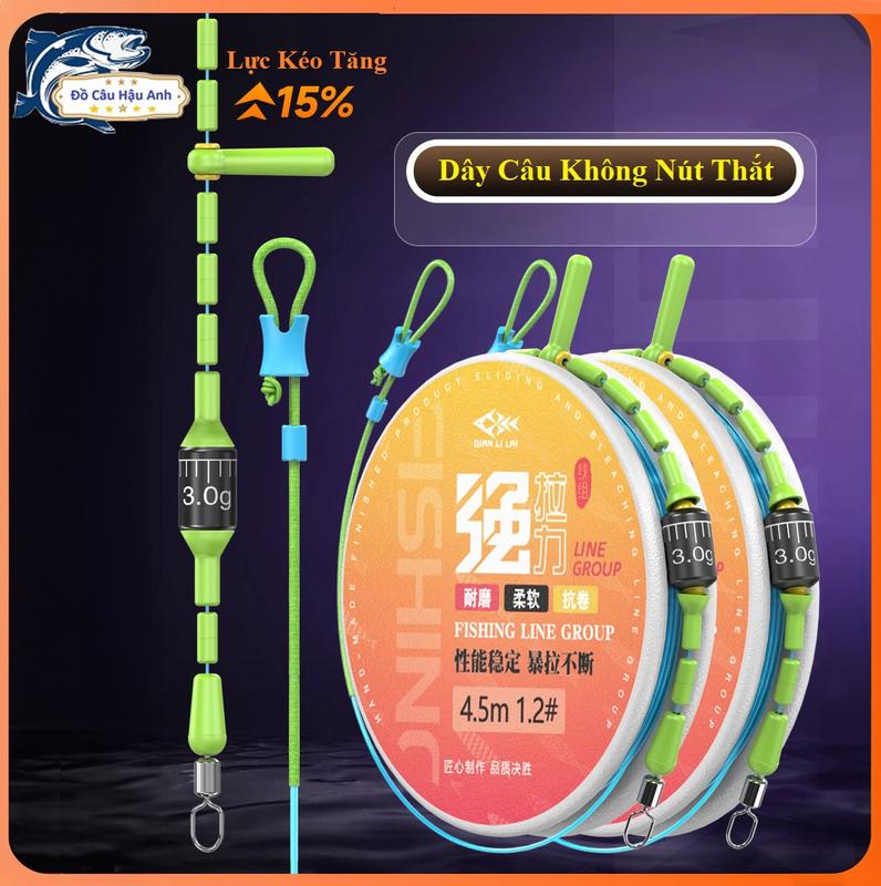  Trục Câu Đài Không Nút Thắt Cước Trục Câu Cá Sợi Nylon Cao Cấp DC21 