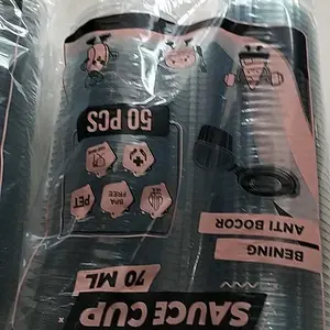 Mika saus cup puding tutup sambung u saos sambal 25ml 35ml 60ml 70ml 90ml 100ml pack 50pcs HALAL JSP