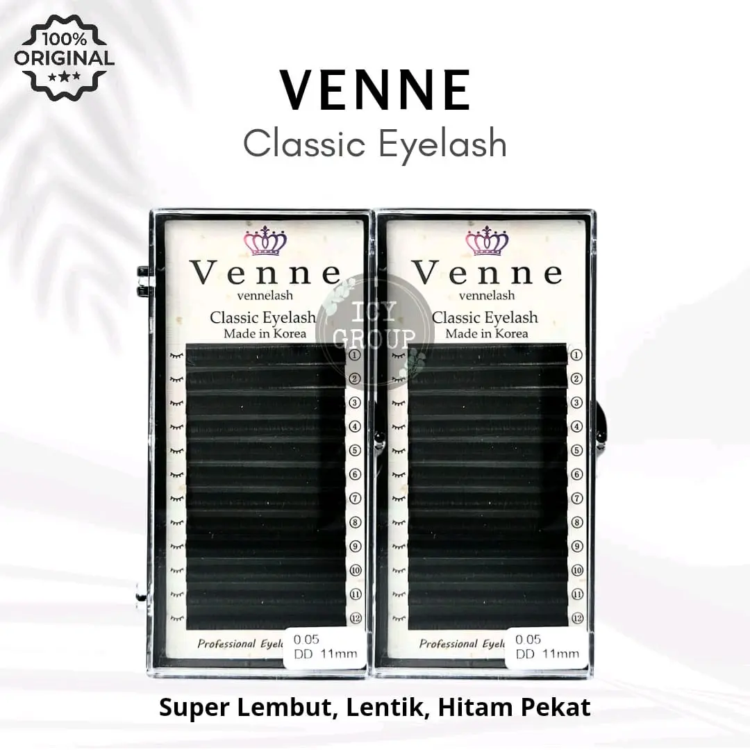 VENNE CLASSIC SINGLE Eyelash DD0.05 Tanam Bulu Matte Super Lembut Halus Hampir Ellipse Eyelash Korea Bulumata Extension extensions lembut paling best seller laris ringan di mata hasil tebal mudah cara pasangnya super lentik