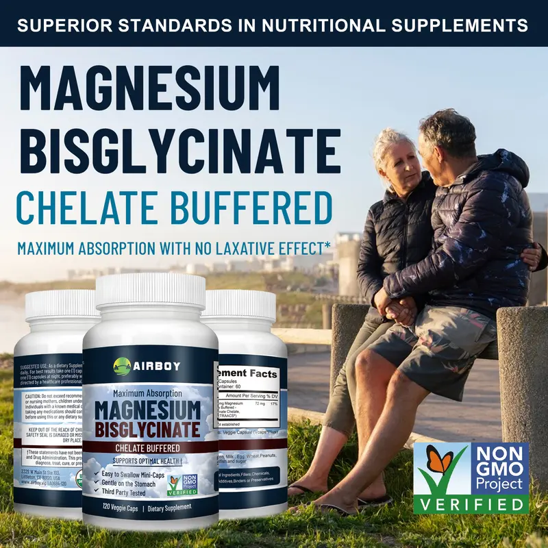 Magnesium Bisglycinate Chelate Buffered - Mudah Ditelan - 400 mg - Sangat Mudah Diserap - Mendukung Kesehatan - Non-GMO - 60, 120 Kapsul/Botol 3