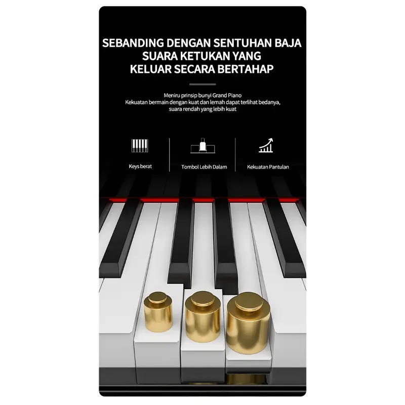 Keyboard elektronik digital, keyboard elektronik 88 tombol,  khusus pengajaran pemula, keyboard dinamik, koneksi Bluetooth 5
